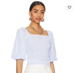 Steve Madden Light Blue Striped Blouse